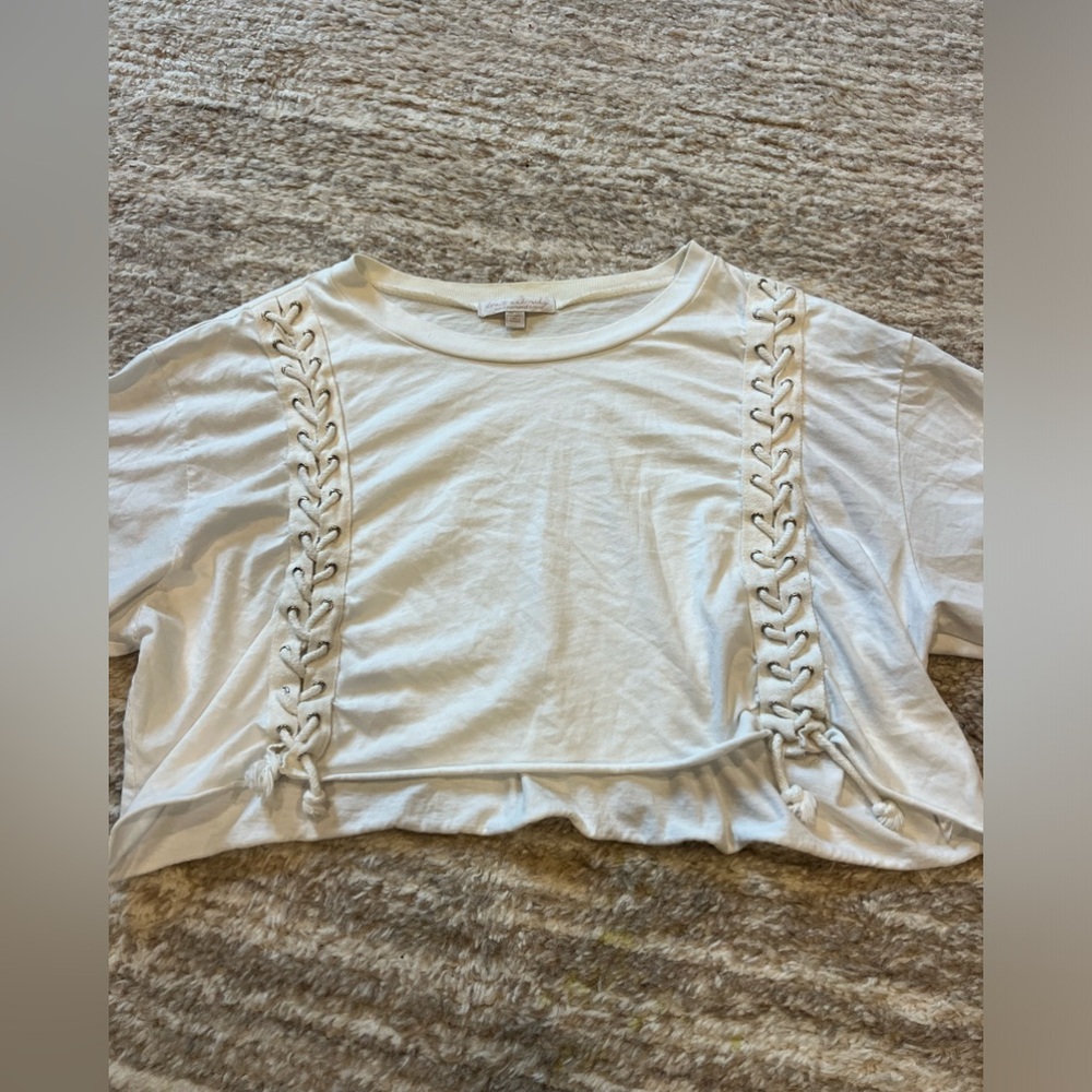 White Lace-Up Women's Top
